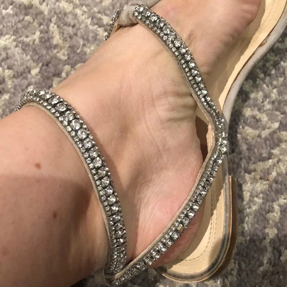 Zara jewelled sparkly ankle strap sandals in 37 - Picture 2 of 9
